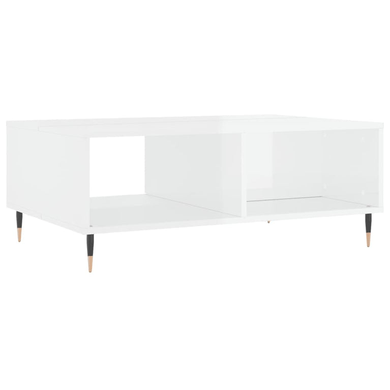 Salontafel 90x60x35 cm bewerkt hout hoogglans wit MeubelReus