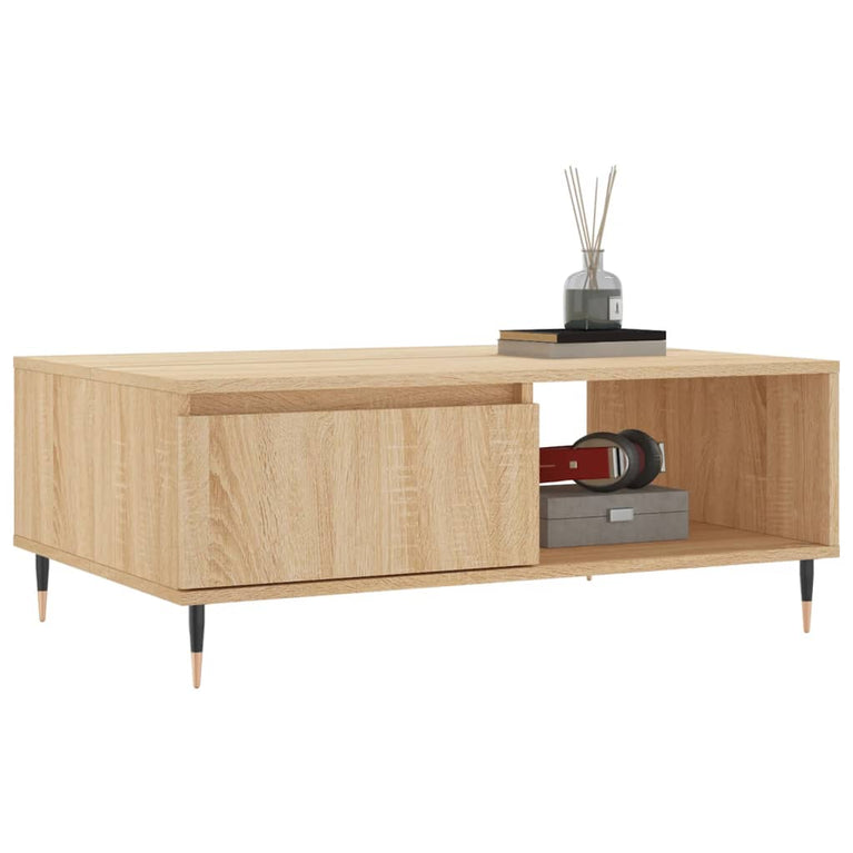 Salontafel 90x60x35 cm bewerkt hout sonoma eikenkleurig MeubelReus