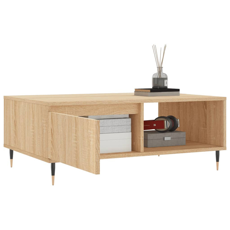 Salontafel 90x60x35 cm bewerkt hout sonoma eikenkleurig MeubelReus