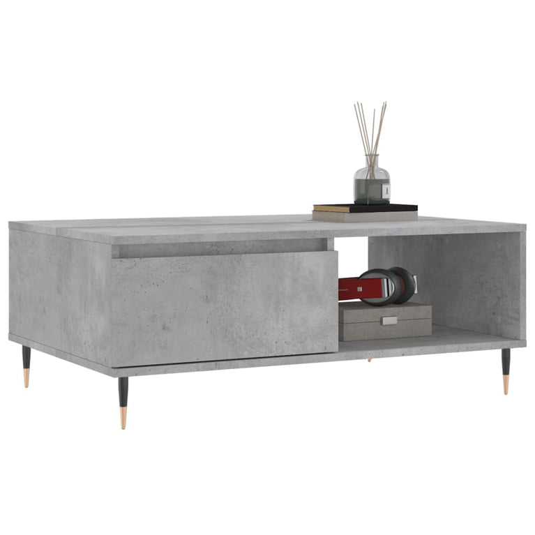 Salontafel 90x60x35 cm bewerkt hout betongrijs MeubelReus