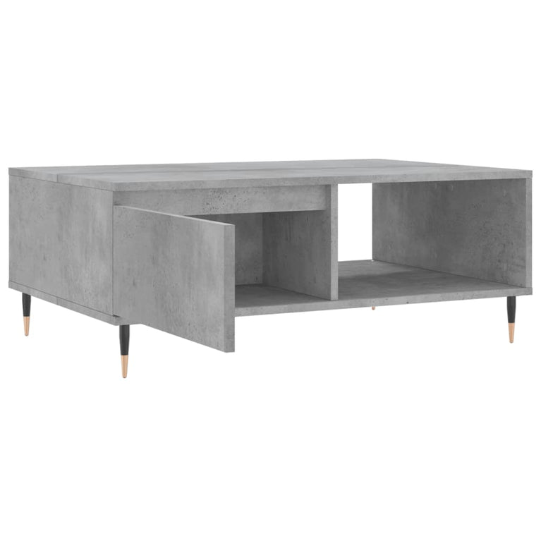 Salontafel 90x60x35 cm bewerkt hout betongrijs MeubelReus