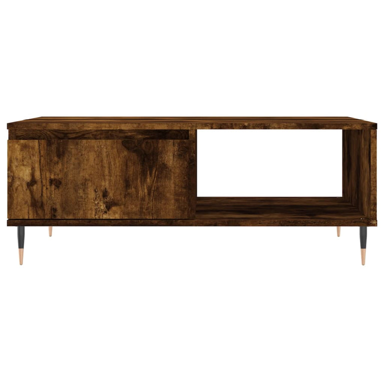 Salontafel 90x60x35 cm bewerkt hout gerookt eikenkleurig MeubelReus