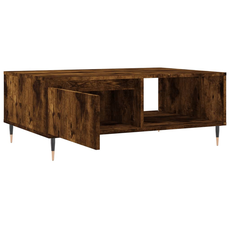 Salontafel 90x60x35 cm bewerkt hout gerookt eikenkleurig MeubelReus
