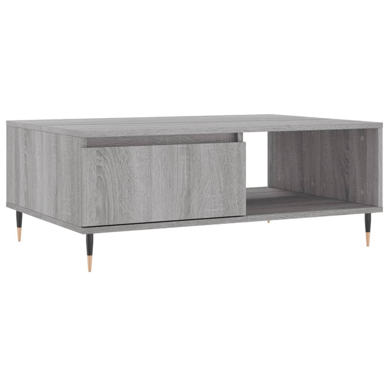 Salontafel 90x60x35 cm bewerkt hout grijs sonoma eikenkleurig MeubelReus