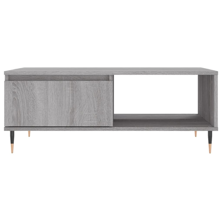 Salontafel 90x60x35 cm bewerkt hout grijs sonoma eikenkleurig MeubelReus