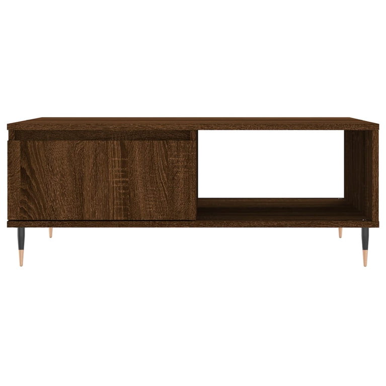 Salontafel 90x60x35 cm bewerkt hout bruin eikenkleur MeubelReus