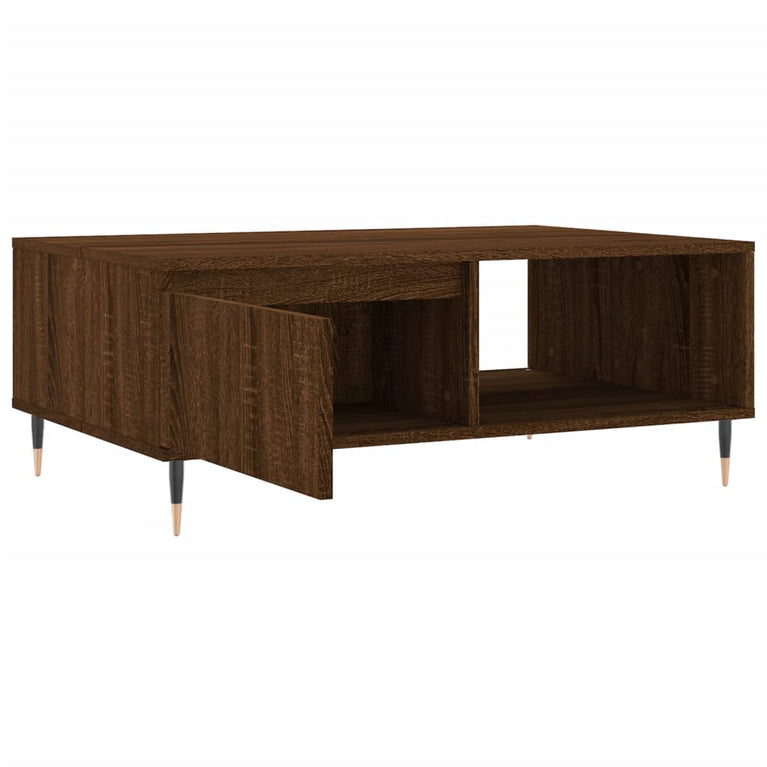 Salontafel 90x60x35 cm bewerkt hout bruin eikenkleur MeubelReus