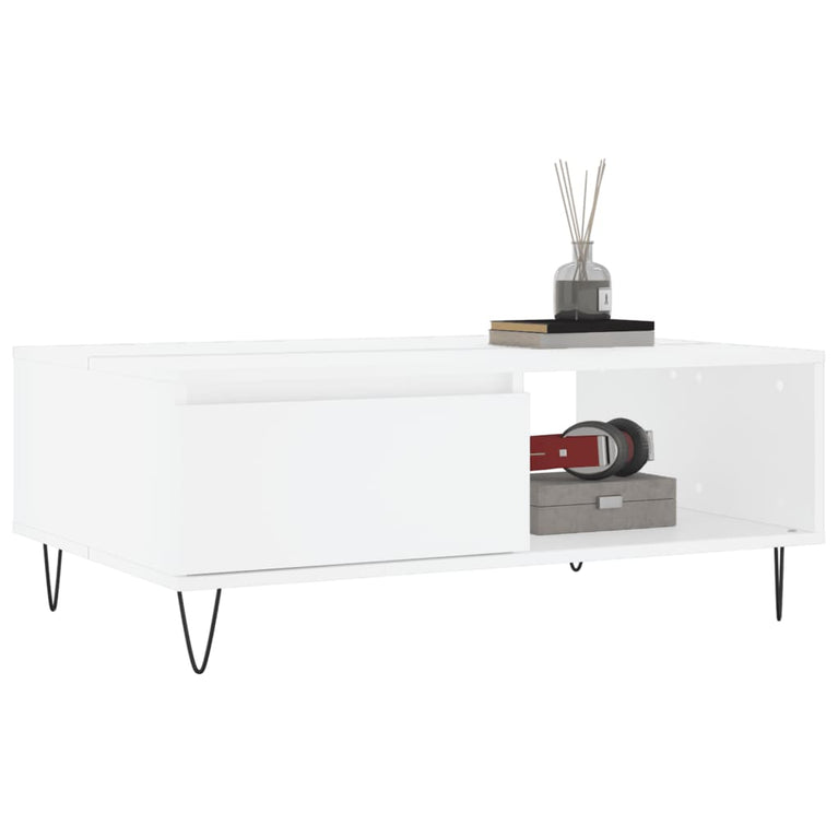 Salontafel 90x60x35 cm bewerkt hout wit MeubelReus