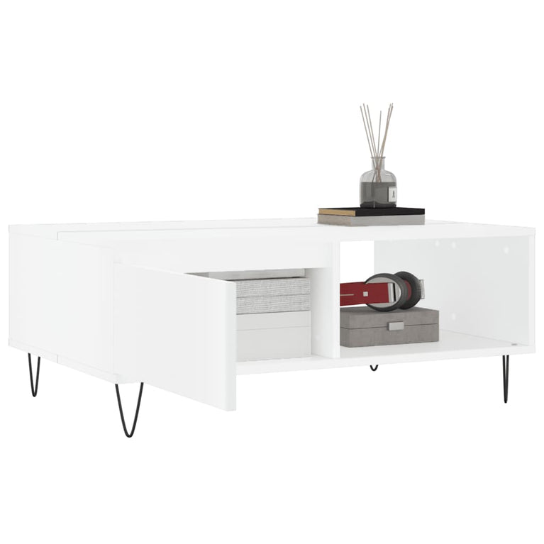 Salontafel 90x60x35 cm bewerkt hout wit MeubelReus
