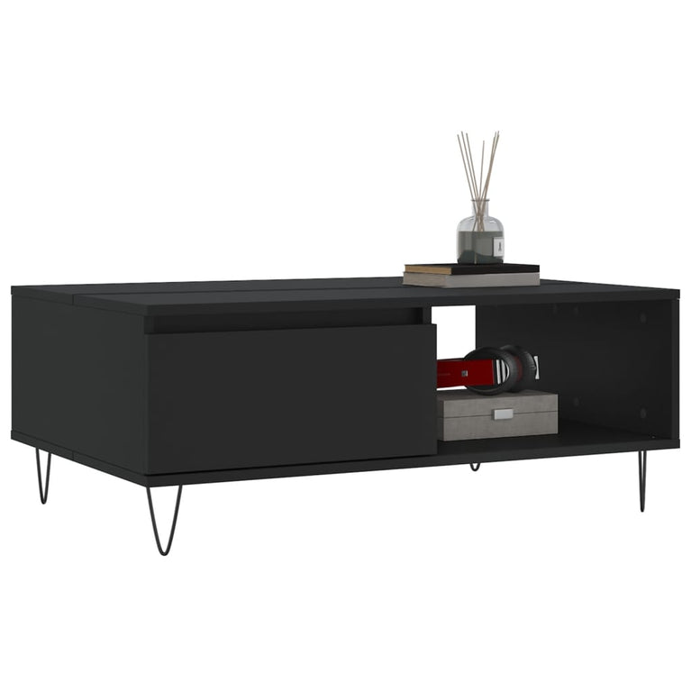 Salontafel 90x60x35 cm bewerkt hout zwart MeubelReus