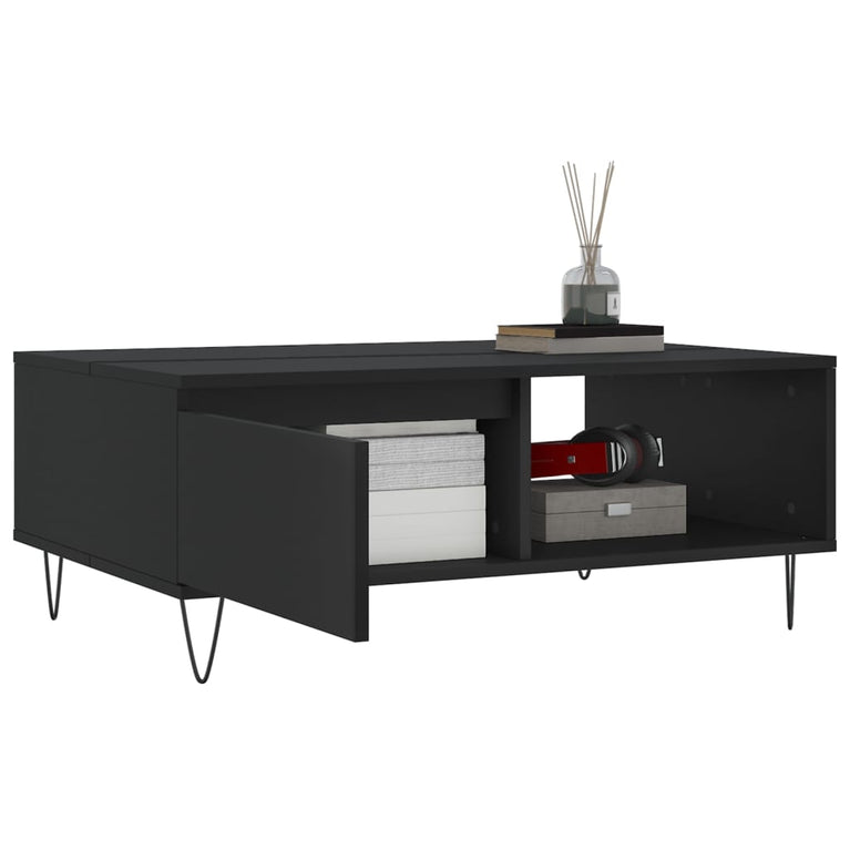 Salontafel 90x60x35 cm bewerkt hout zwart MeubelReus