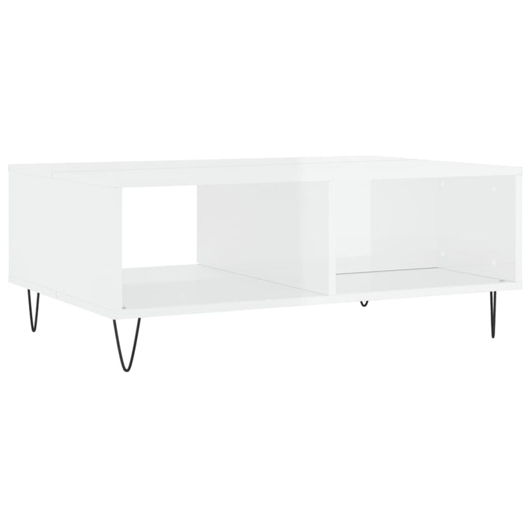 Salontafel 90x60x35 cm bewerkt hout hoogglans wit MeubelReus