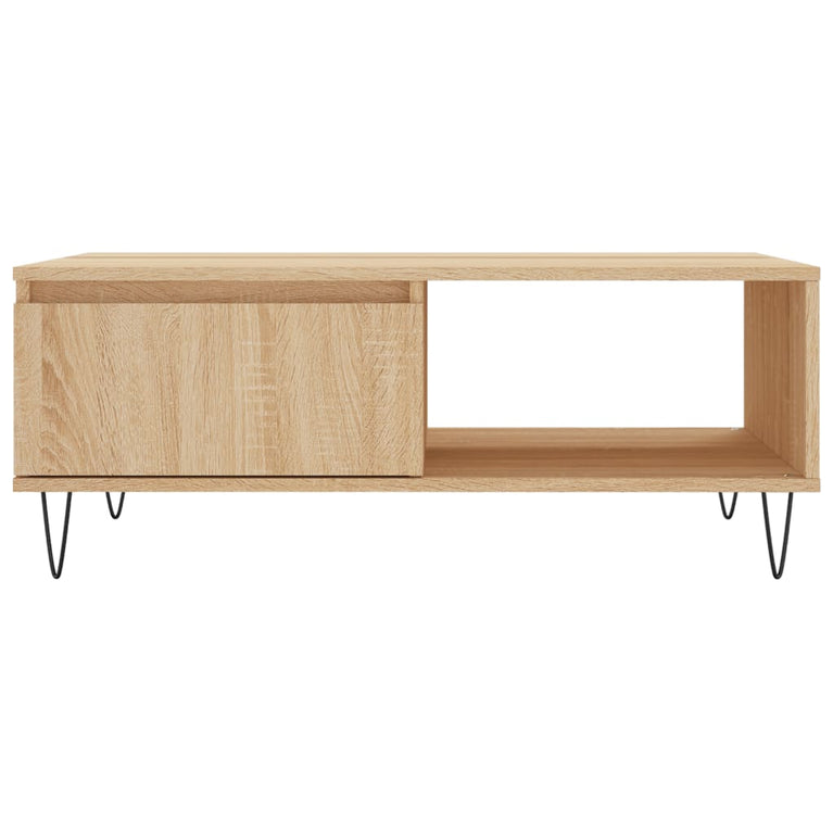 Salontafel 90x60x35 cm bewerkt hout sonoma eikenkleurig MeubelReus