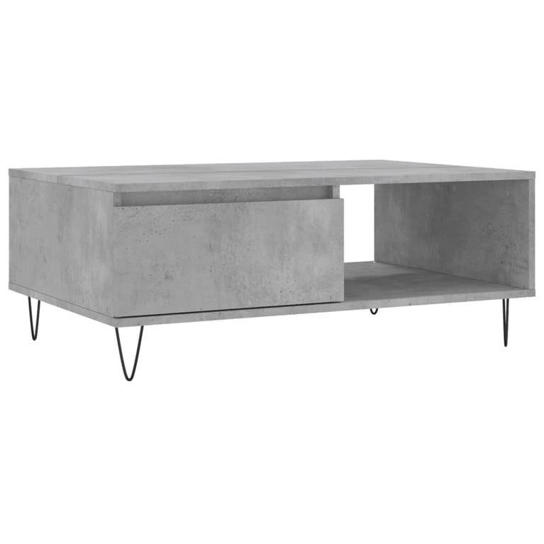Salontafel 90x60x35 cm bewerkt hout betongrijs MeubelReus