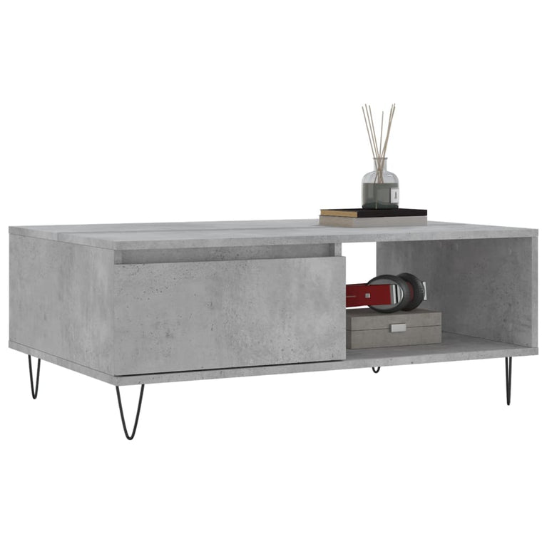 Salontafel 90x60x35 cm bewerkt hout betongrijs MeubelReus