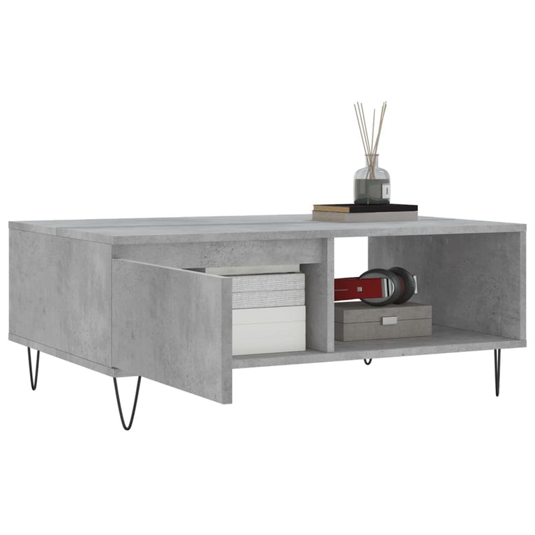 Salontafel 90x60x35 cm bewerkt hout betongrijs MeubelReus
