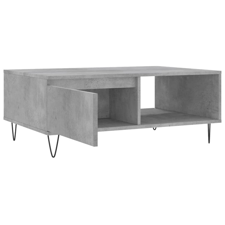 Salontafel 90x60x35 cm bewerkt hout betongrijs MeubelReus