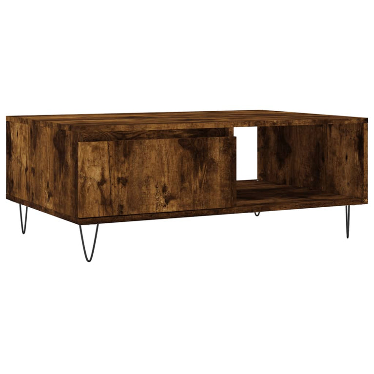 Salontafel 90x60x35 cm bewerkt hout gerookt eikenkleurig MeubelReus