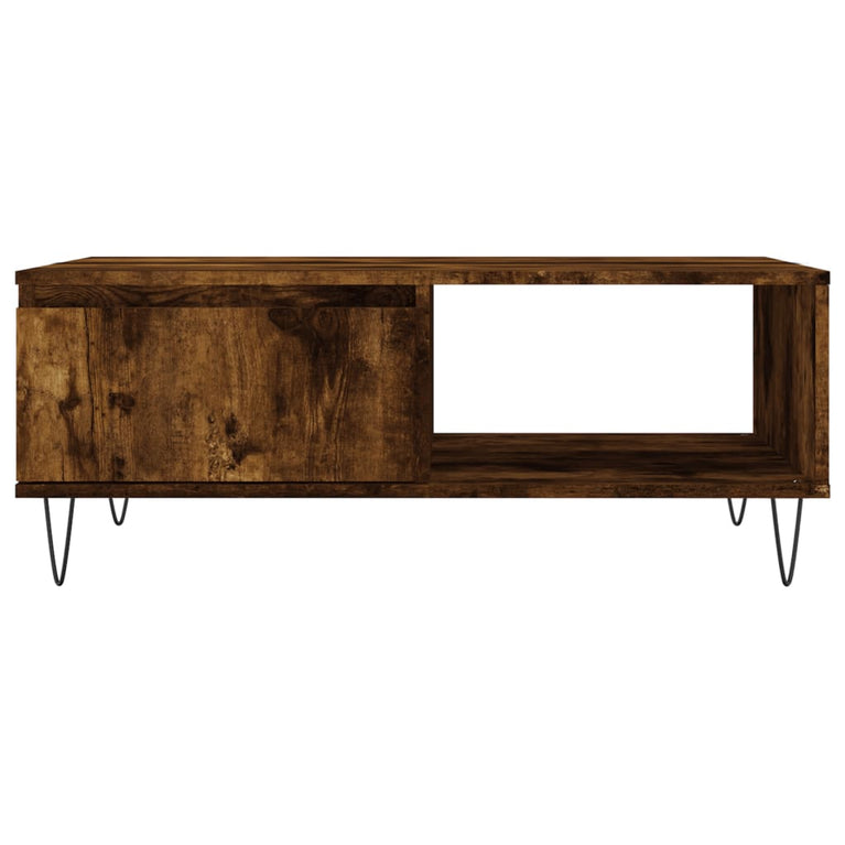 Salontafel 90x60x35 cm bewerkt hout gerookt eikenkleurig MeubelReus