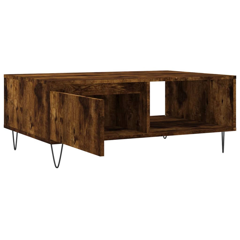 Salontafel 90x60x35 cm bewerkt hout gerookt eikenkleurig MeubelReus