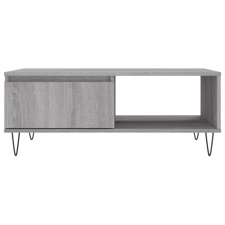 Salontafel 90x60x35 cm bewerkt hout grijs sonoma eikenkleurig MeubelReus