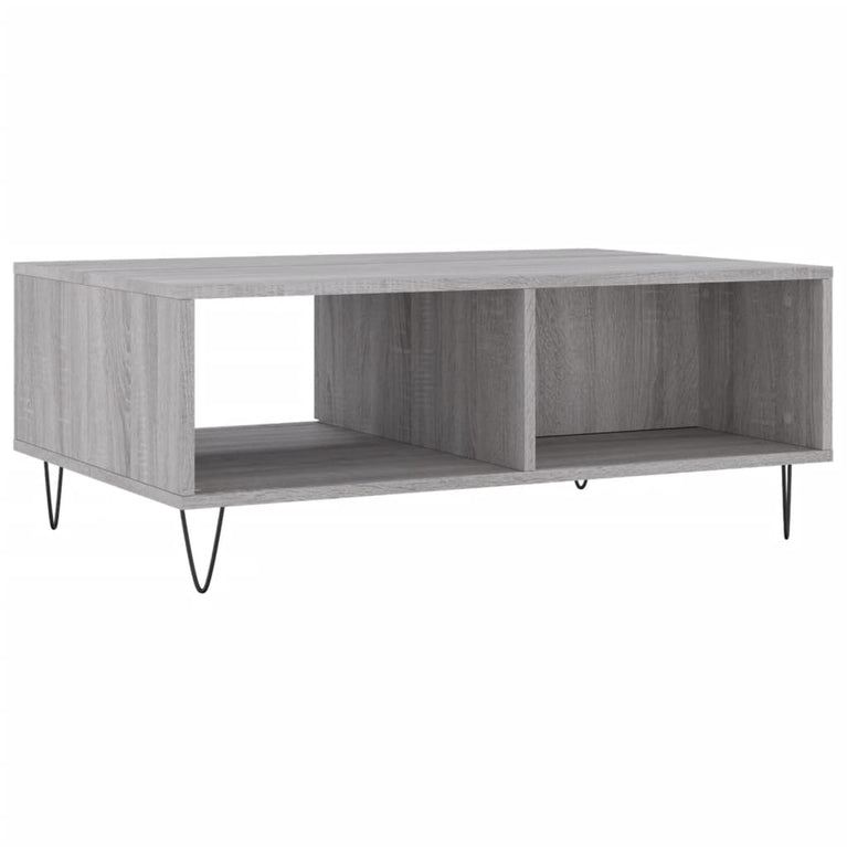 Salontafel 90x60x35 cm bewerkt hout grijs sonoma eikenkleurig MeubelReus