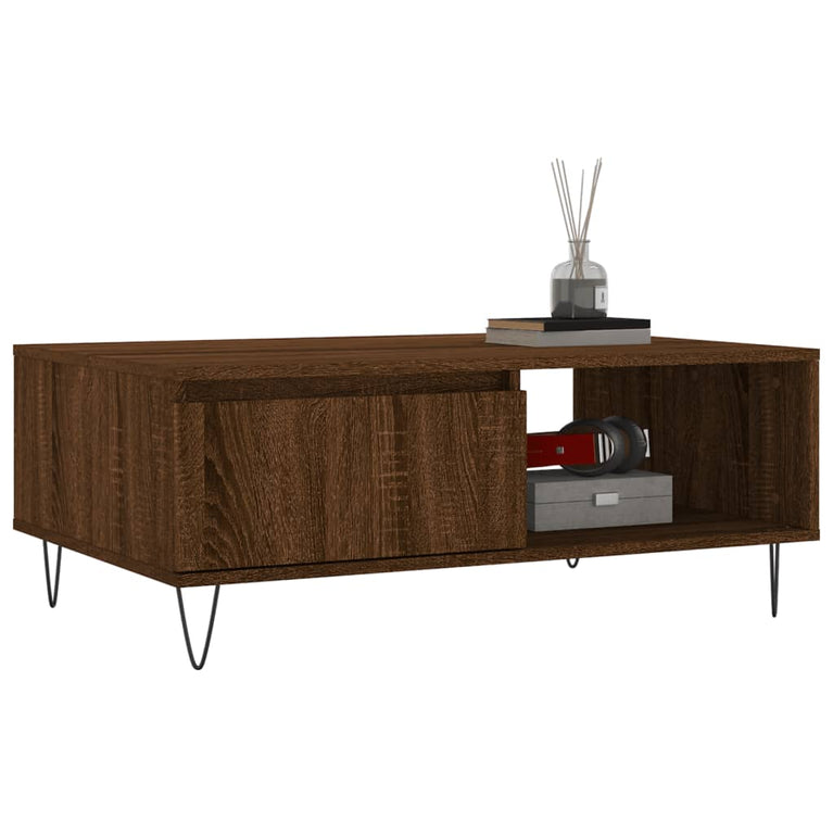 Salontafel 90x60x35 cm bewerkt hout bruin eikenkleur MeubelReus