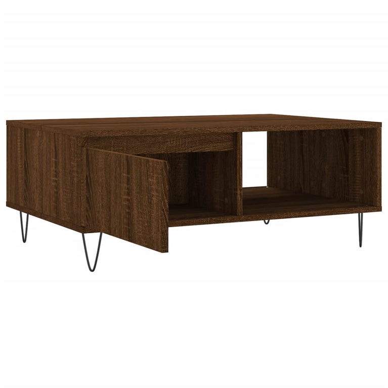 Salontafel 90x60x35 cm bewerkt hout bruin eikenkleur MeubelReus