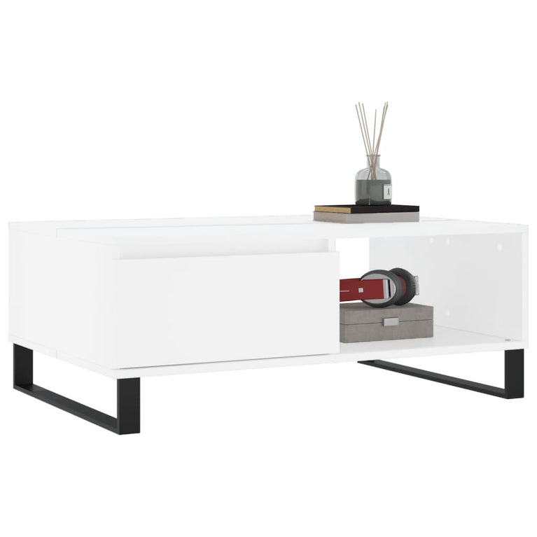 Salontafel 90x60x35 cm bewerkt hout wit MeubelReus