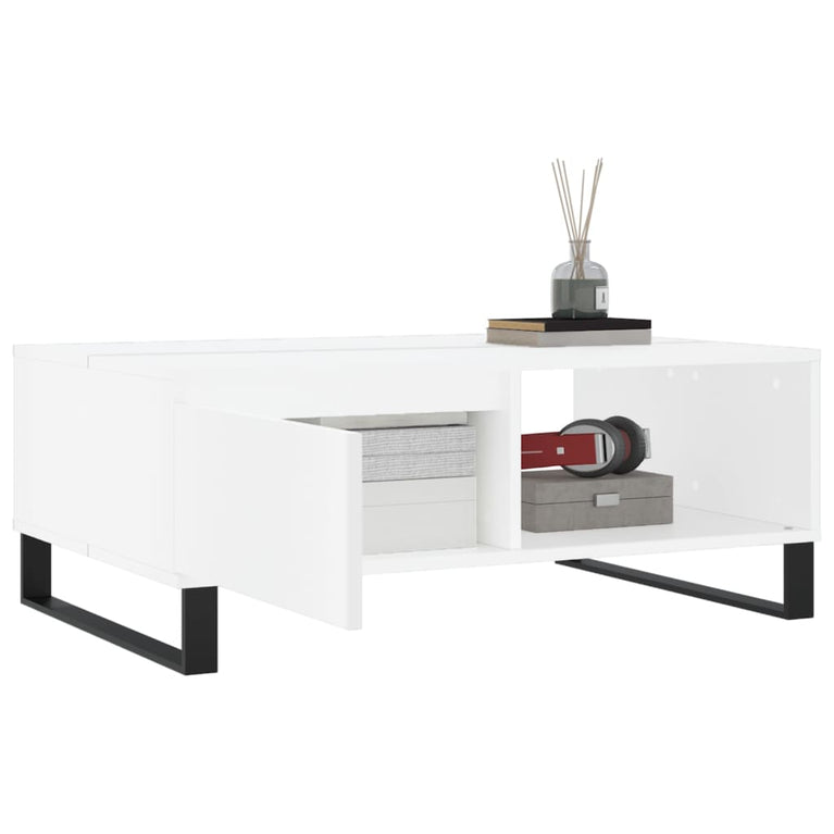 Salontafel 90x60x35 cm bewerkt hout wit MeubelReus