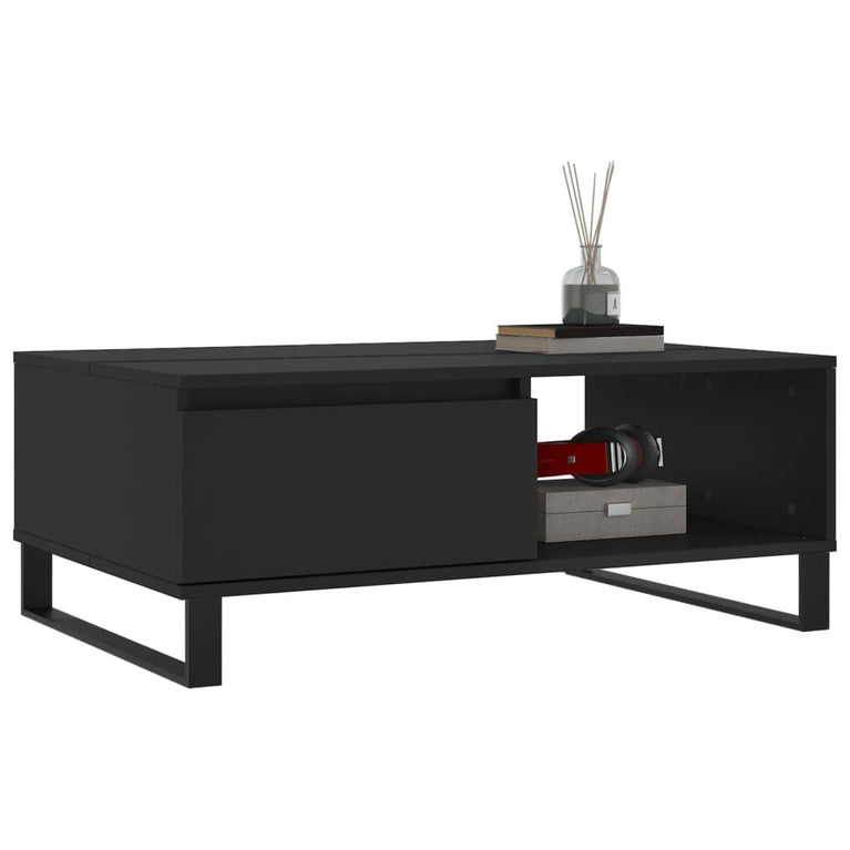 Salontafel 90x60x35 cm bewerkt hout zwart MeubelReus