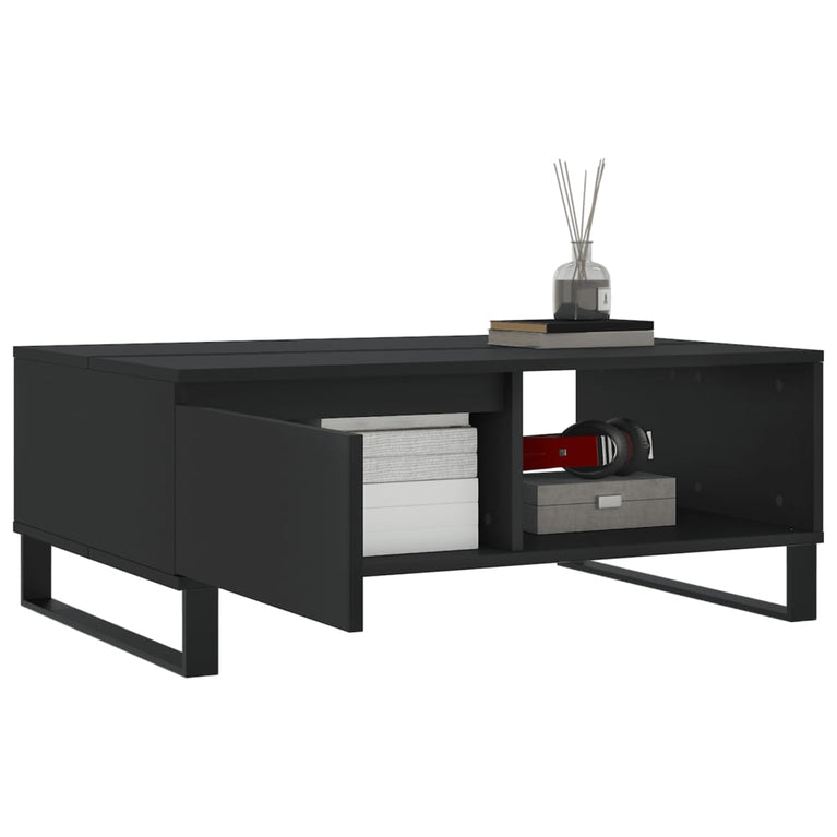Salontafel 90x60x35 cm bewerkt hout zwart MeubelReus