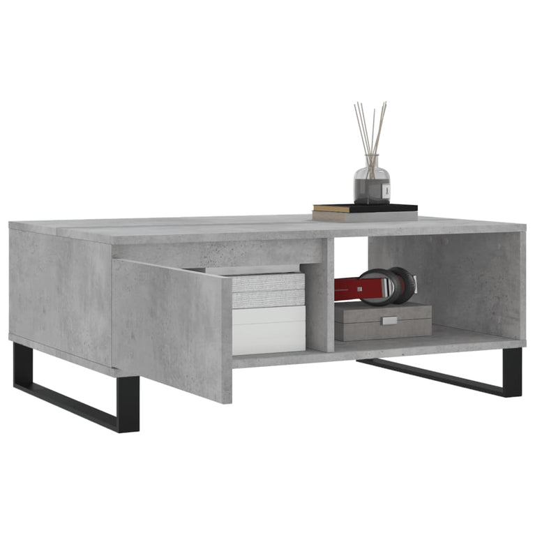 Salontafel 90x60x35 cm bewerkt hout betongrijs MeubelReus