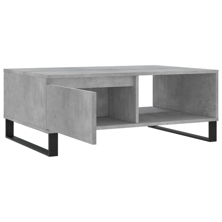 Salontafel 90x60x35 cm bewerkt hout betongrijs MeubelReus