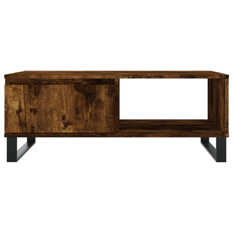 Salontafel 90x60x35 cm bewerkt hout gerookt eikenkleurig MeubelReus