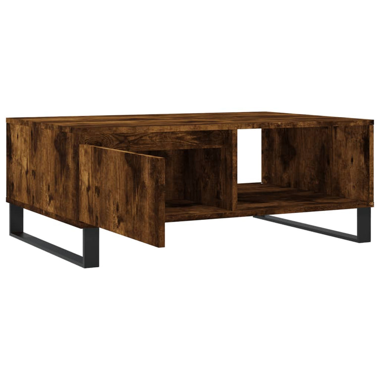 Salontafel 90x60x35 cm bewerkt hout gerookt eikenkleurig MeubelReus