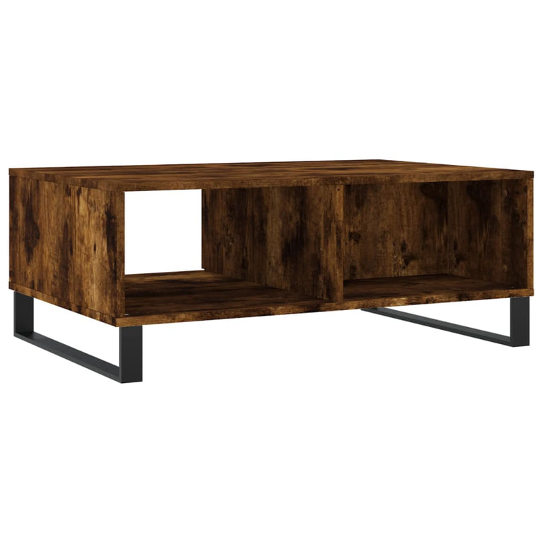 Salontafel 90x60x35 cm bewerkt hout gerookt eikenkleurig MeubelReus