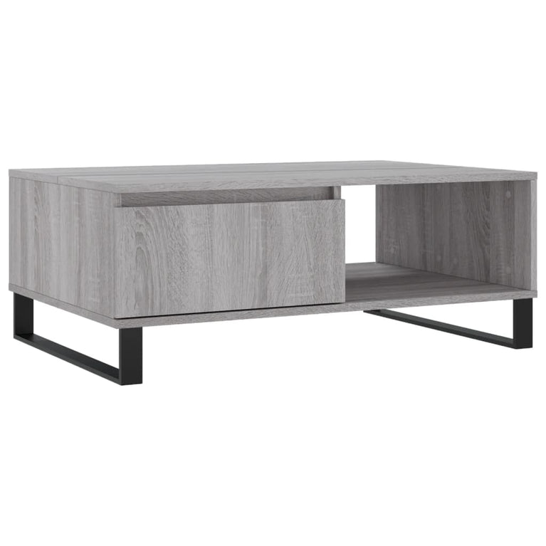 Salontafel 90x60x35 cm bewerkt hout grijs sonoma eikenkleurig MeubelReus