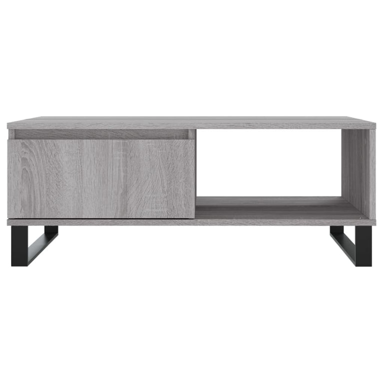 Salontafel 90x60x35 cm bewerkt hout grijs sonoma eikenkleurig MeubelReus