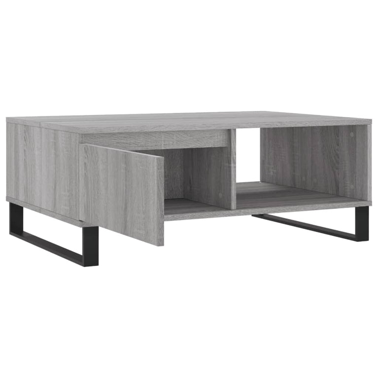 Salontafel 90x60x35 cm bewerkt hout grijs sonoma eikenkleurig MeubelReus