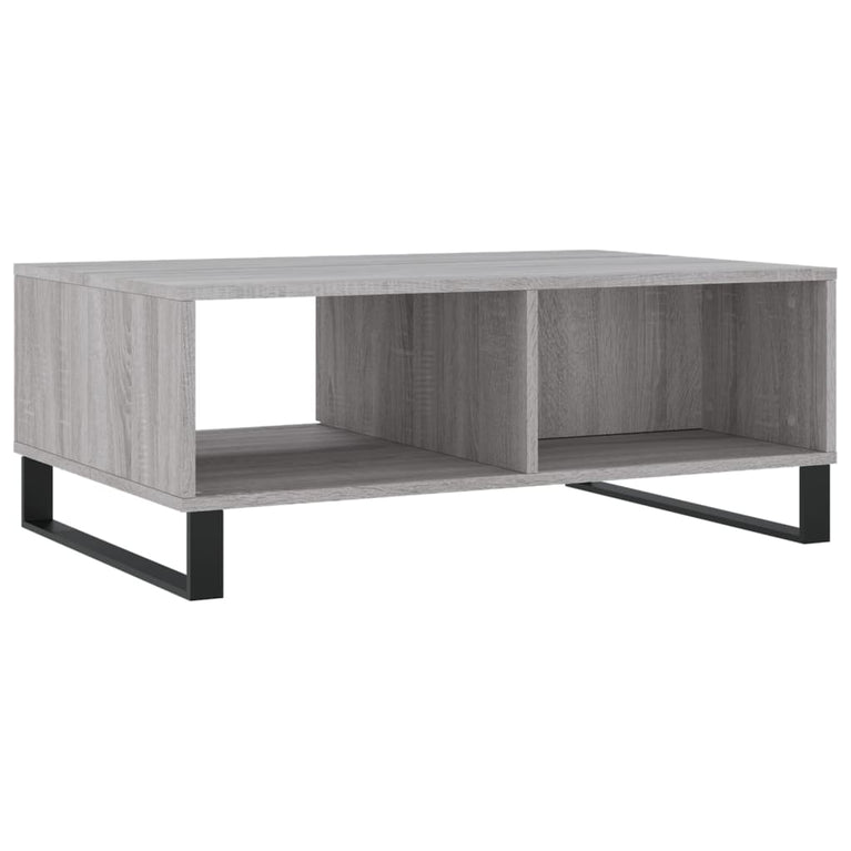 Salontafel 90x60x35 cm bewerkt hout grijs sonoma eikenkleurig MeubelReus