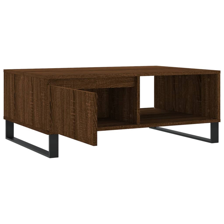 Salontafel 90x60x35 cm bewerkt hout bruin eikenkleur MeubelReus