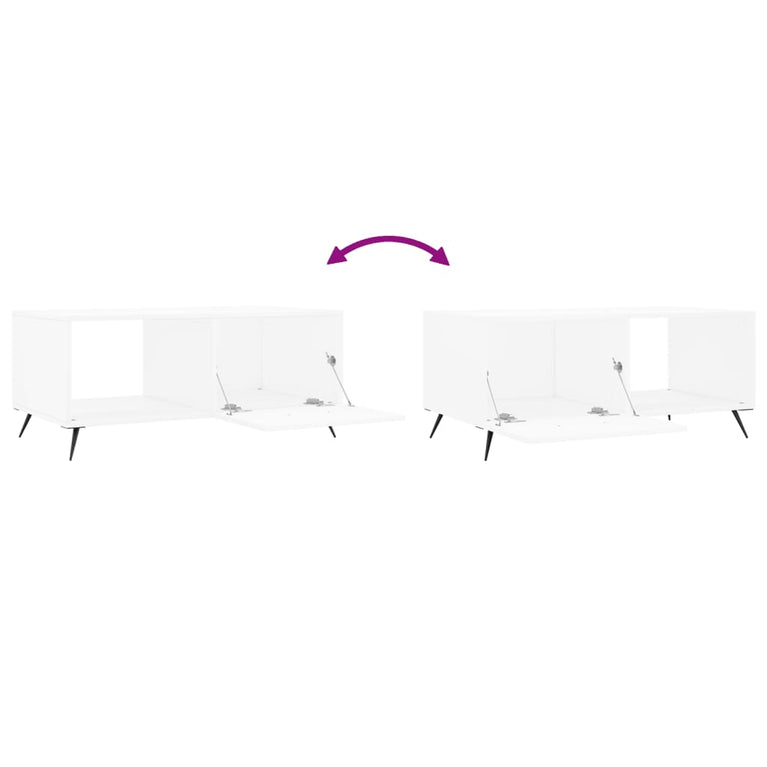 Salontafel 90x50x40 cm bewerkt hout wit MeubelReus