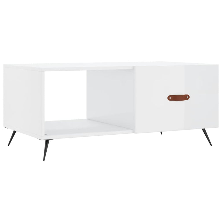 Salontafel 90x50x40 cm bewerkt hout hoogglans wit MeubelReus