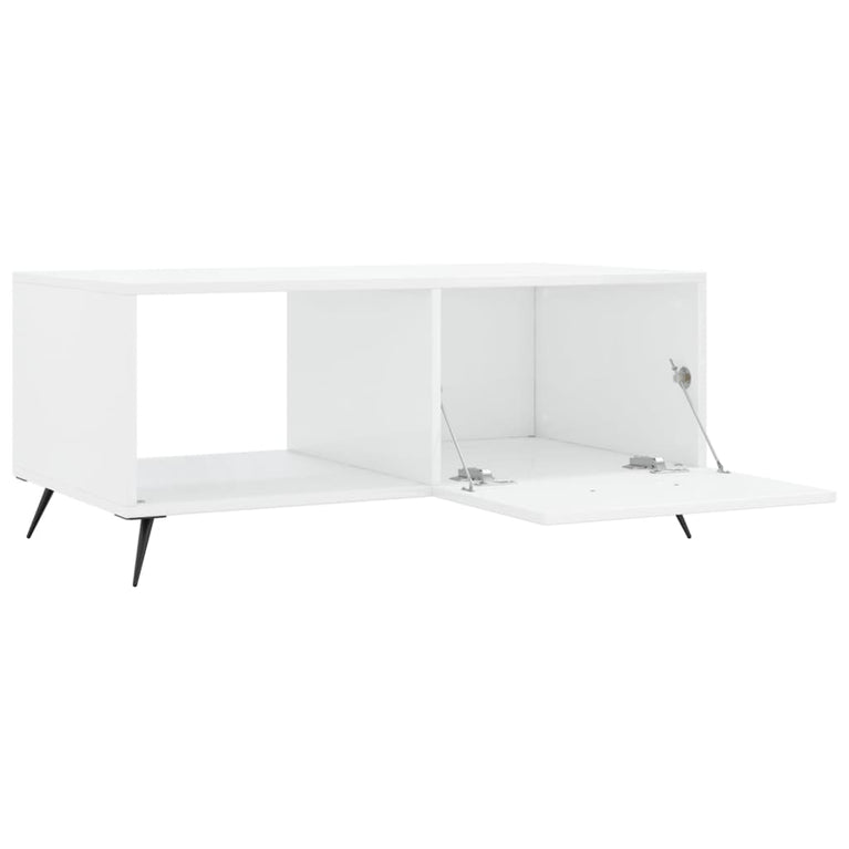 Salontafel 90x50x40 cm bewerkt hout hoogglans wit MeubelReus
