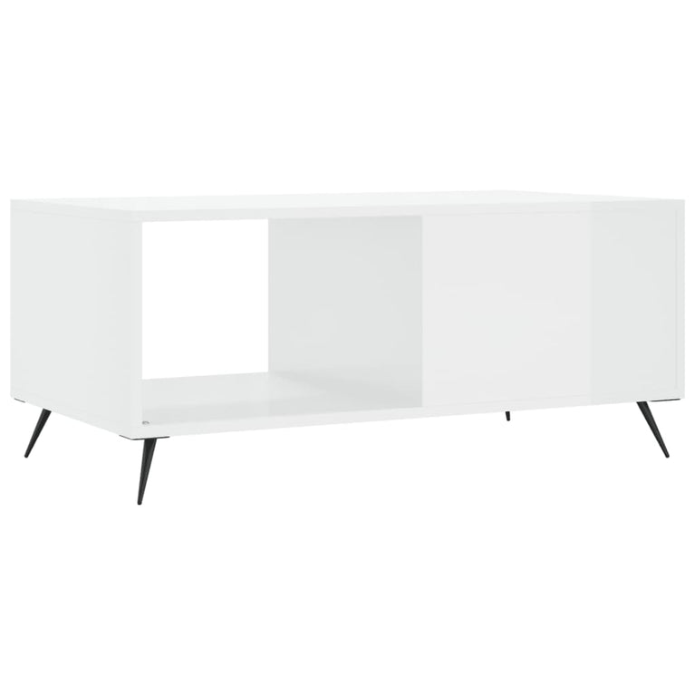 Salontafel 90x50x40 cm bewerkt hout hoogglans wit MeubelReus