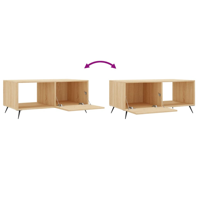 Salontafel 90x50x40 cm bewerkt hout sonoma eikenkleurig MeubelReus