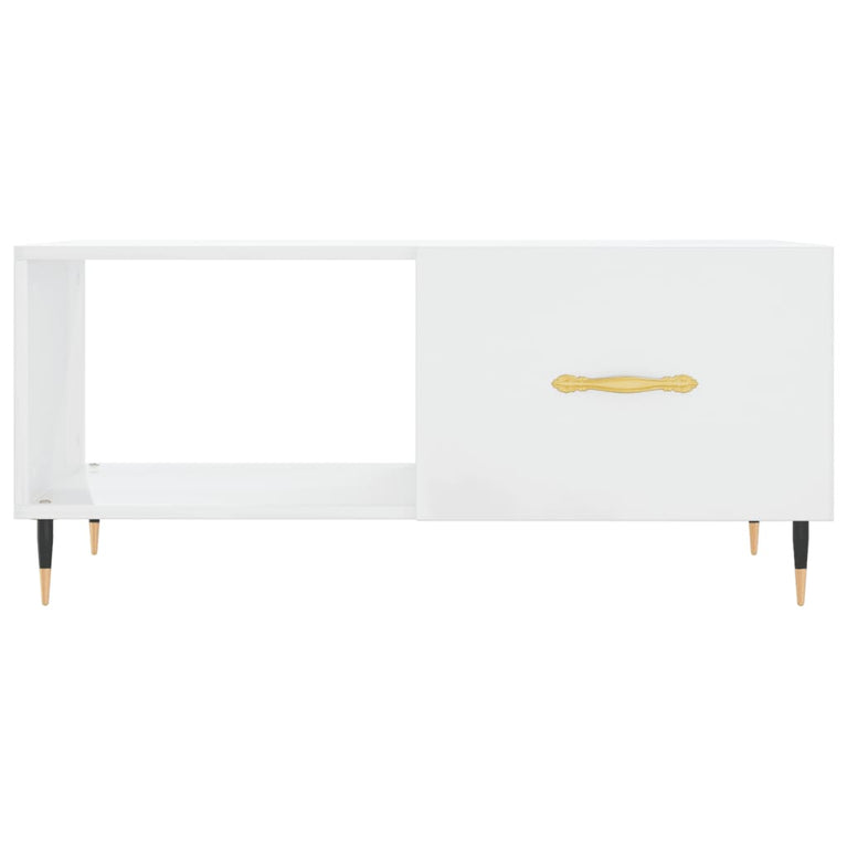 Salontafel 90x50x40 cm bewerkt hout hoogglans wit MeubelReus
