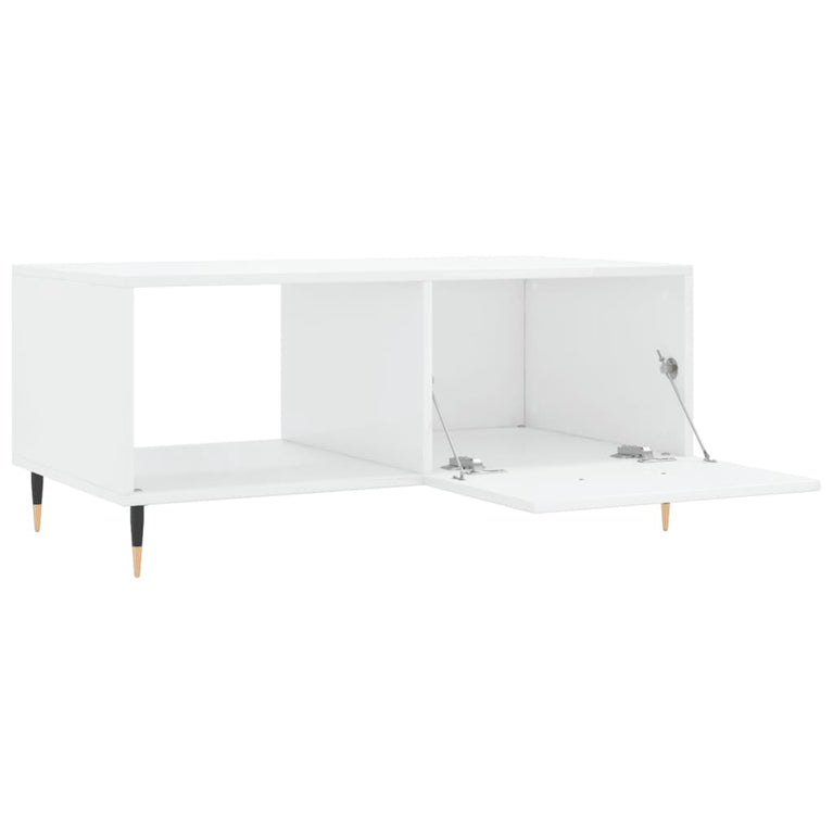 Salontafel 90x50x40 cm bewerkt hout hoogglans wit MeubelReus