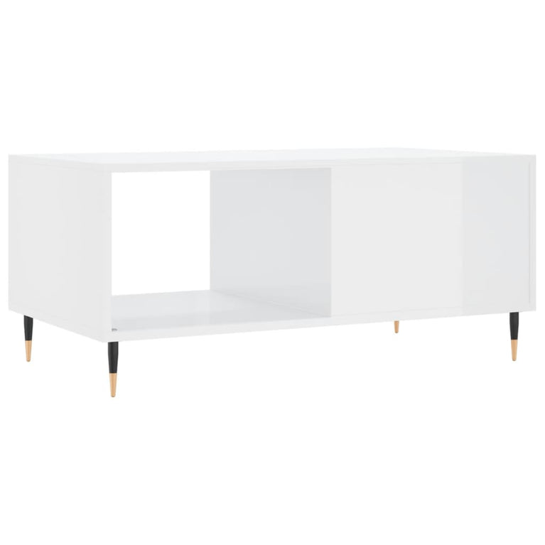 Salontafel 90x50x40 cm bewerkt hout hoogglans wit MeubelReus